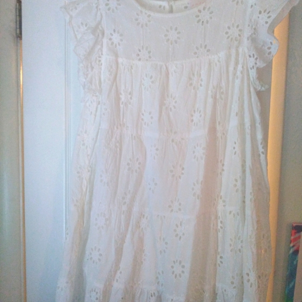 White eyelet dress
